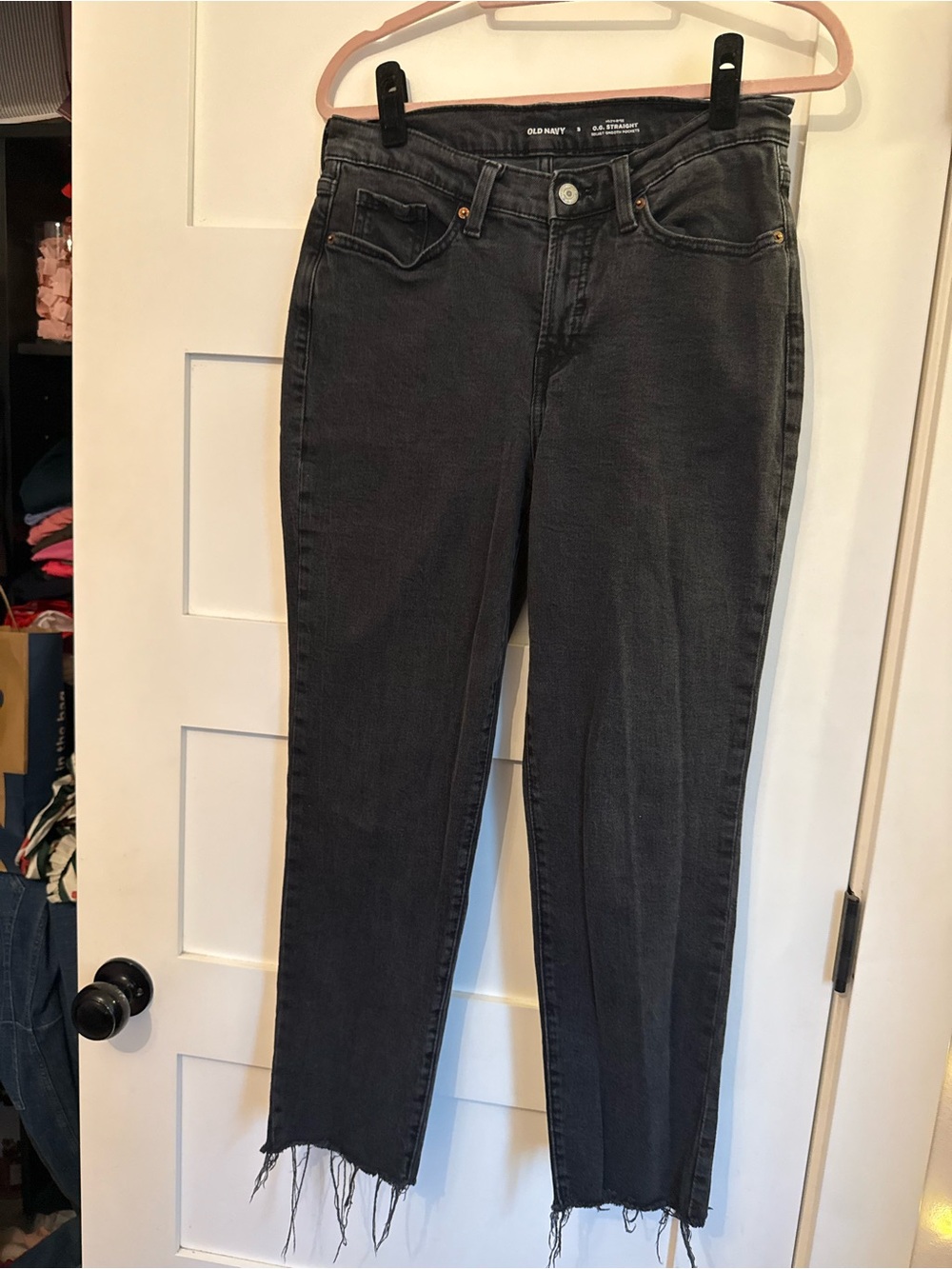 Old Navy black high rise OG straight leg Jean